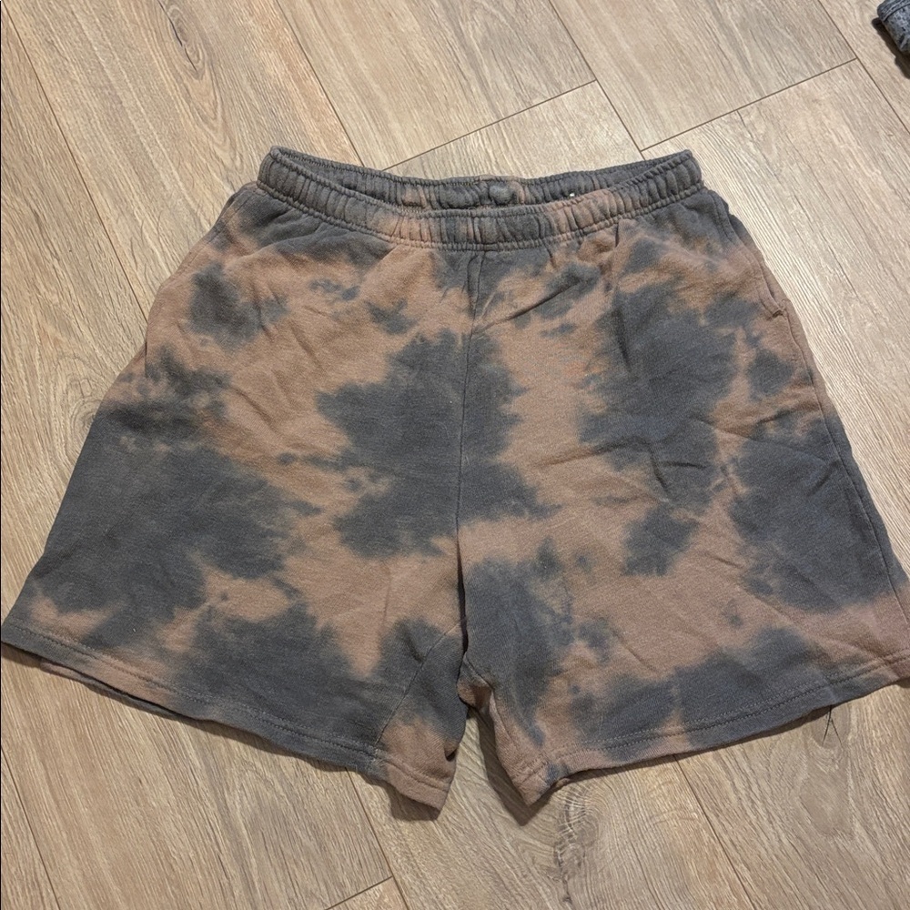 SO Tie-Dye The Lounge Life Shorts in Brown and Gray